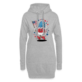 Popsicle USA Drapeau américain Patriot Dessert glacé - Sweat-shirt à capuche long Femme - gris chiné - Devant