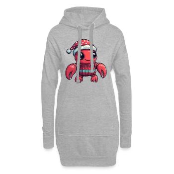 Crabe homard Noël - Sweat-shirt à capuche long Femme - gris chiné - Devant