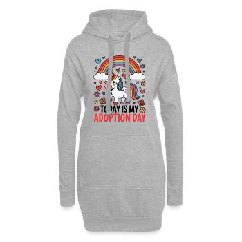 Heute ist mein Adoptionstag in einer Pflegefamilie - Hoodie-Kleid - Grau meliert - Vorne