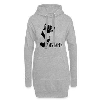 americanstaffy0d - Sweat-shirt à capuche long Femme - gris chiné - Devant