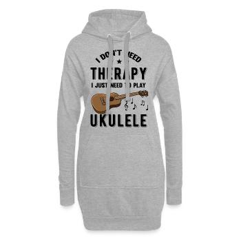 Nur Meine Ukulele lustiger Spruch - Hoodie-Kleid - Grau meliert - Vorne
