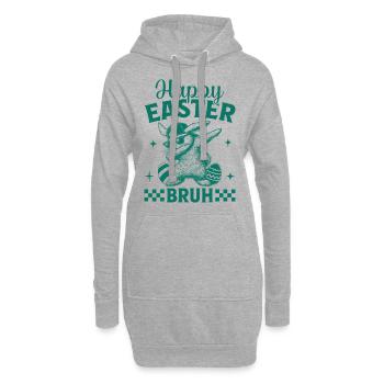 Happy Easter Bruh - Hoodie-Kleid - Grau meliert - Vorne