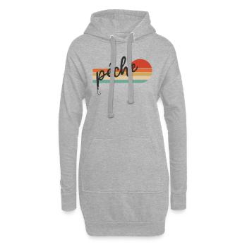 pêche | la pêche - Sweat-shirt à capuche long Femme - gris chiné - Devant