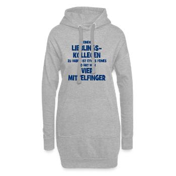 Mit Lieblingskollegen hat man vier Mittelfinger. - Hoodie-Kleid - Grau meliert - Vorne