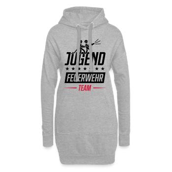 feuerwehr jugendfeuerwehr team - Hoodie-Kleid - Grau meliert - Vorne