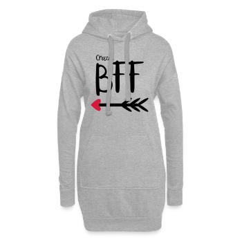 BFF Crazy Arrow Red Heart Partenaire Partenaire T.1 - Sweat-shirt à capuche long Femme - gris chiné - Devant