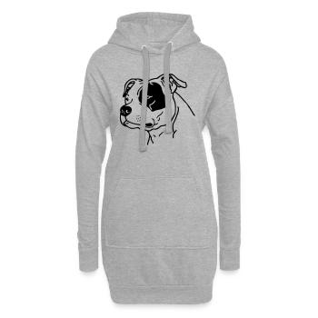 american_stafford_3 - Sweat-shirt à capuche long Femme - gris chiné - Devant
