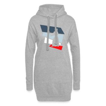 kendo retro - Sweat-shirt à capuche long Femme - gris chiné - Devant