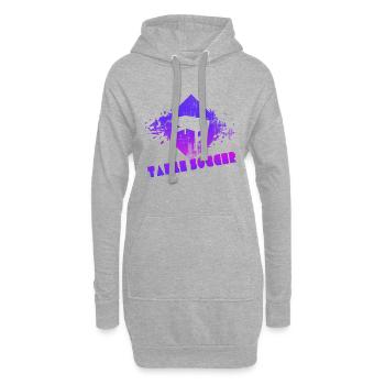 kicker tischfussball geschenk neon - Hoodie-Kleid - Grau meliert - Vorne
