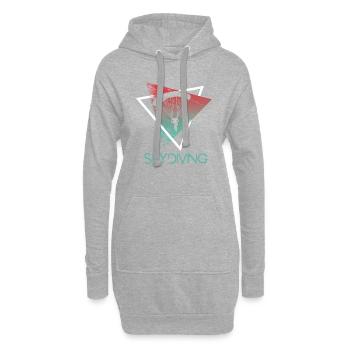 fallschirmspringer geschenk fallschirm - Hoodie-Kleid - Grau meliert - Vorne