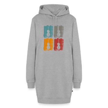 cello kontrabass - Hoodie-Kleid - Grau meliert - Vorne