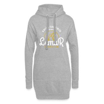 Lemur Toujours être lémurien - Sweat-shirt à capuche long Femme - gris chiné - Devant