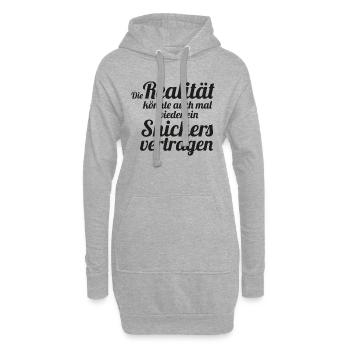 Die Realität könnte ein Snickers vertragen - Hoodie-Kleid - Grau meliert - Vorne