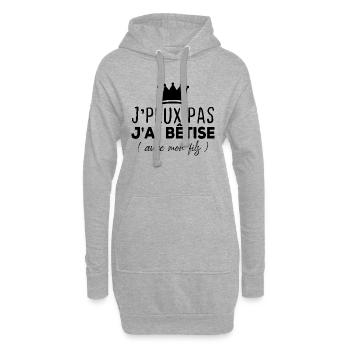 Ich kann nicht mit meinem Sohn wetten - Hoodie-Kleid - Grau meliert - Vorne