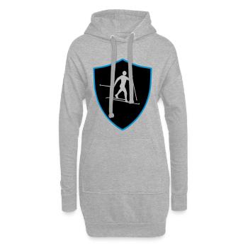 Langlauf Schild - Hoodie-Kleid - Grau meliert - Vorne