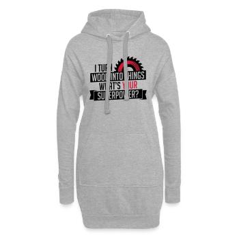 Bois dans les choses charpentier superpuissance - charpentier - Sweat-shirt à capuche long Femme - gris chiné - Devant