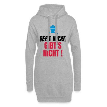 geht nicht gibt's nicht, lustiger Handwerker - Hoodie-Kleid - Grau meliert - Vorne