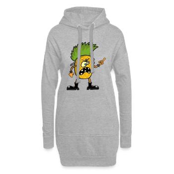 Ananas anarchiste - Sweat-shirt à capuche long Femme - gris chiné - Devant