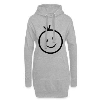happy face - Hoodie-Kleid - Grau meliert - Vorne