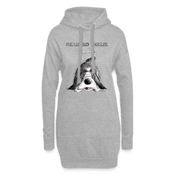 Bearded Collie - Sweat-shirt à capuche long Femme - gris chiné - Devant