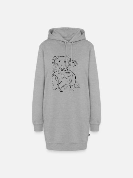 Dackel-Geschwindigkeit - Hoodie-Kleid - Grau meliert