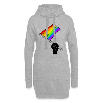 Pride month arc-en-ciel drapeau Faust - Sweat-shirt à capuche long Femme - gris chiné - Devant
