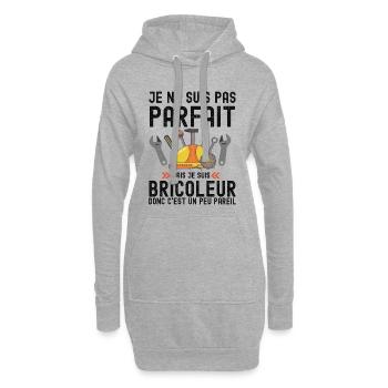Humour Bricoleur Autodérision - Sweat-shirt à capuche long Femme - gris chiné - Devant