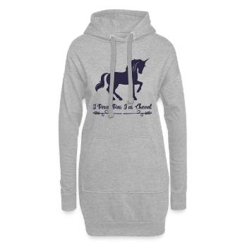 Je Peux Pas J'ai Cheval | fan des chevaux !! - Sweat-shirt à capuche long Femme - gris chiné - Devant