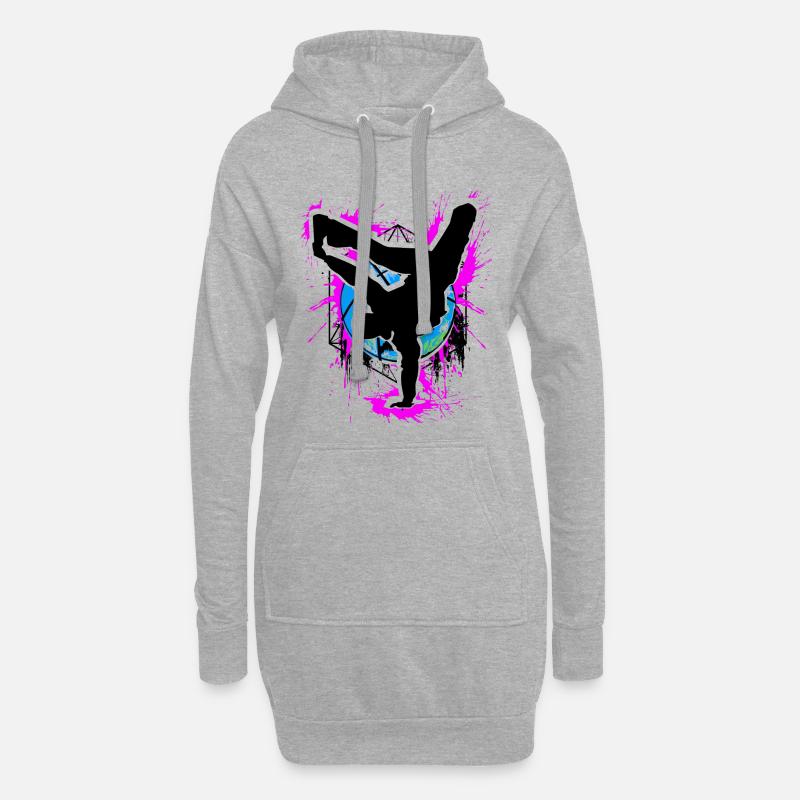 Breakdance - Breakdancer - Breakdancing - BBoy - Sweat-shirt à capuche long Femme - gris chiné