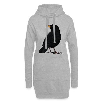 Merle - Sweat-shirt à capuche long Femme - gris chiné - Devant