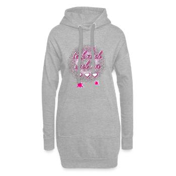 leck mich doch am ... pink - Hoodie-Kleid - Grau meliert - Vorne