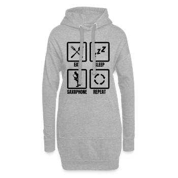 Saxophonisten Zeitplan - Hoodie-Kleid - Grau meliert - Vorne