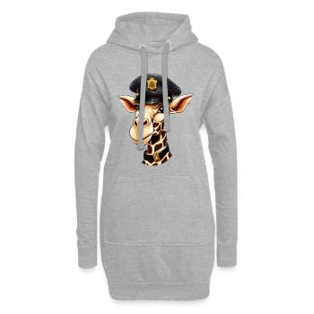 Girafe de police - Sweat-shirt à capuche long Femme - gris chiné - Devant