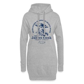 James Cook captain explorer - Hoodie Dress - heather grey - Front