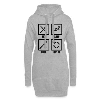 Kochen Tägliche Routine - Hoodie-Kleid - Grau meliert - Vorne