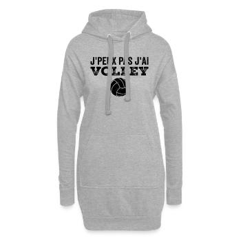 Je Peux Pas J'ai Volley-ball - Sweat-shirt à capuche long Femme - gris chiné - Devant
