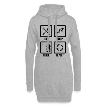 Fechter Tagesablauf - Hoodie-Kleid - Grau meliert - Vorne