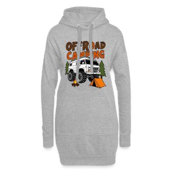 Camping tout-terrain - Sweat-shirt à capuche long Femme - gris chiné - Devant