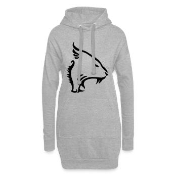 Panther Tiger Katze Tier (Schwarz) - Hoodie-Kleid - Grau meliert - Vorne