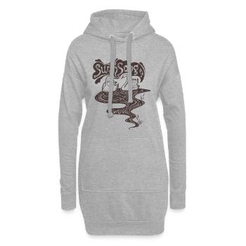 Chant du cygne Vintage - Sweat-shirt à capuche long Femme - gris chiné - Devant