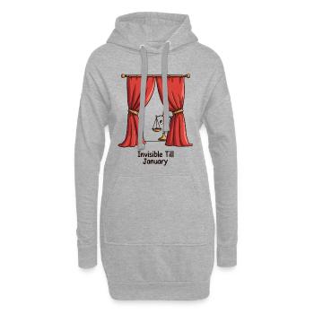 Unsichtbar bis Januar - Hoodie-Kleid - Grau meliert - Vorne
