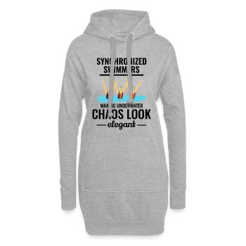 Synchronschwimmen Trio Design - Hoodie-Kleid - Grau meliert - Vorne