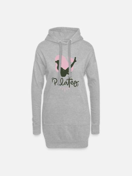 Pilates - Hoodie-Kleid - Grau meliert