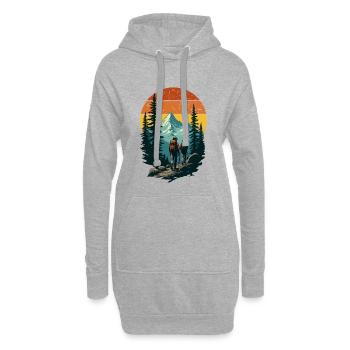 Bergnatur-Abenteurer - Hoodie-Kleid - Grau meliert - Vorne