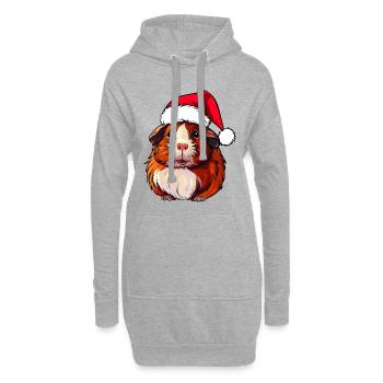 Cochon d'Inde du Père Noël - Sweat-shirt à capuche long Femme - gris chiné - Devant