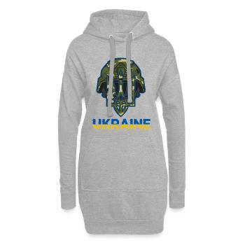 Ukraine Trident Camouflage Helm - Hoodie-Kleid - Grau meliert - Vorne
