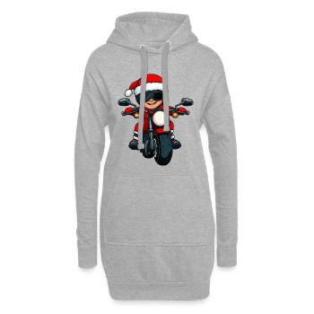 Motards Noël - Sweat-shirt à capuche long Femme - gris chiné - Devant