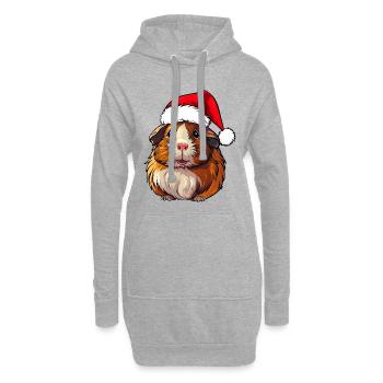 Weihnachten Meerschweinchen - Hoodie-Kleid - Grau meliert - Vorne