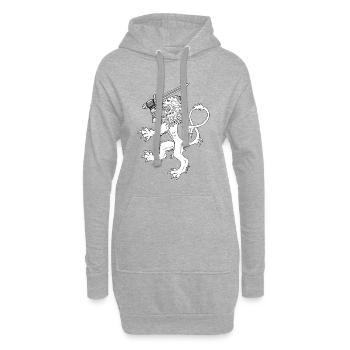 Aalto Asko Kunst Heraldischer Löwe Weiß - Hoodie-Kleid - Grau meliert - Vorne
