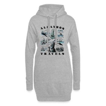 Voyages de l’Albatros - Sweat-shirt à capuche long Femme - gris chiné - Devant